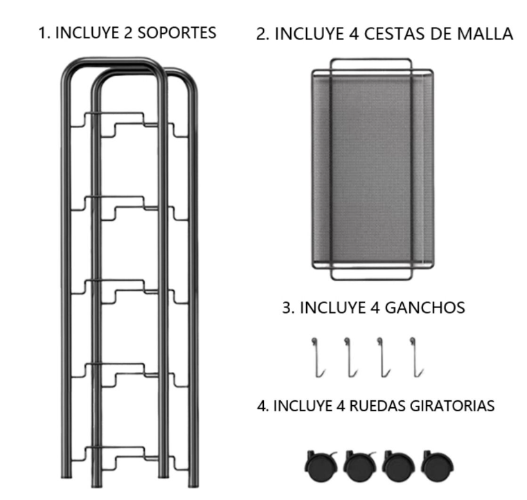 Estante Moderno Organizador de 4 Niveles