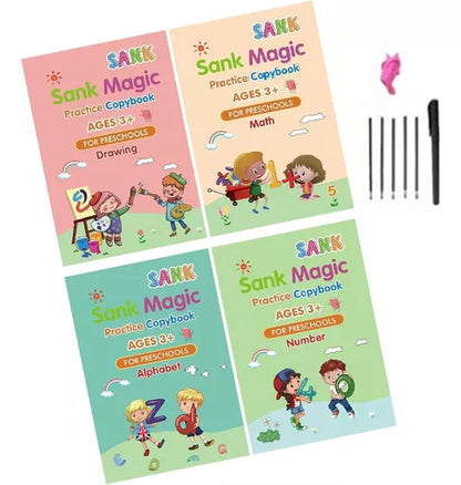 Set Cuadernos Mágicos de Caligrafía Reutilizables Para Niños